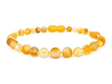 Honey Raw Baltic Amber Bracelet with Natural Citrine Beads for Adults Honey Raw Baltic Amber Bracelet with Natural Citrine Beads for Adults