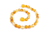 Adult amber bracelet with citrine beads 