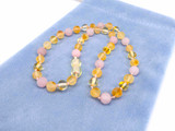 Pink amber teething necklace 