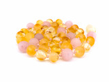 Pink amber teething necklace 