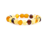 Raw unpolished amber teething bracelet. Baltic amber beads UK