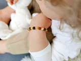 Rounded baroque beads amber teething bracelet maximum pain relief. Baltic amber manufacturer UK, EU & Ireland