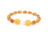 Raw Unpolished Olive Beads Amber Teething Bracelet Anklet | Baltic Amber Jewelry | Natural Teething Relief | Trendy Baby Accessory