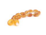 Raw unpolished beads amber teething bracelet or anklet olive shape for toddler or infant