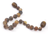 Grey Baltic amber beads bracelet for teething handmade from unpolished natural amber eco-friendly jewellery piece