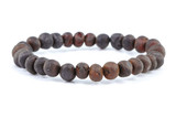 Stretch dark cherry amber teething anklet for babies