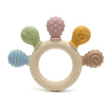 Silicone palm tree teething ring toy for babies multi texture design