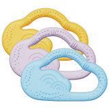 silicone baby teether toy blue purple yellow colours