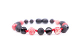 Handmade Baltic amber and red sea jasper bracelet anklet for children