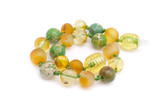 Handmade honey Baltic amber jewellery for kids with individually knotted jasper and amber beads