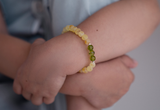 Genuine Raw Honey Baltic Amber and Green Peridot Bracelet / Anklet – Natural Unpolished Amber Jewellery Inspired by the Libra Zodiac Sign