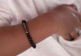 Genuine Dark Cherry Baltic Amber and Smoky Quartz Capricorn Bracelet – Natural Unpolished Amber Jewellery Inspired by the Capricorn Zodiac Sign
