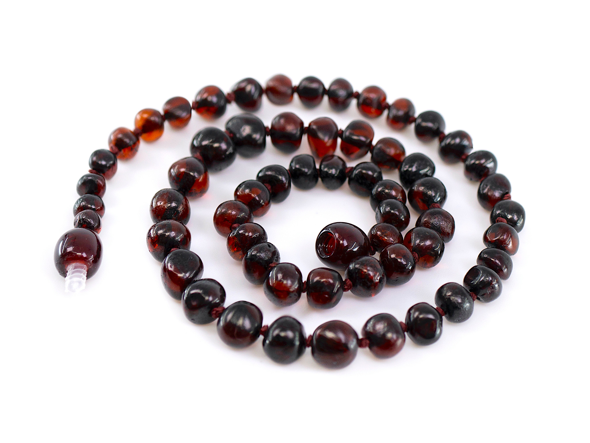 Cherry Baltic Amber Necklaces Made of Large Oval Amber Beads.