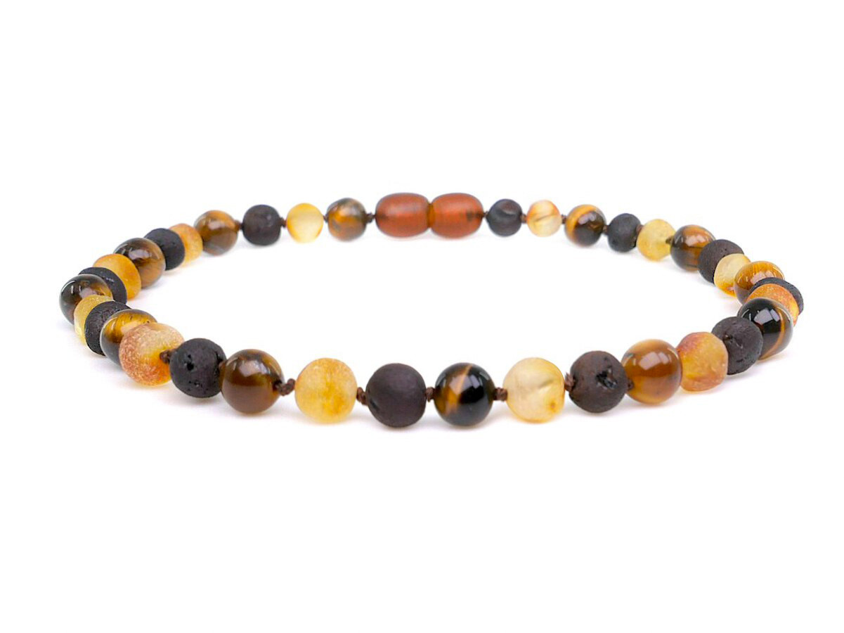 Amber Anklet for Adults – Baltic Amber Beads with Tiger Eye