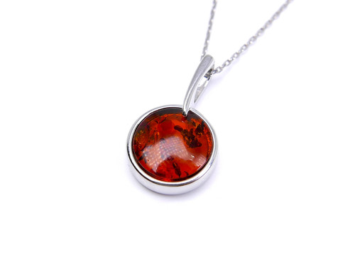 Baltic amber tablet silver pendant 