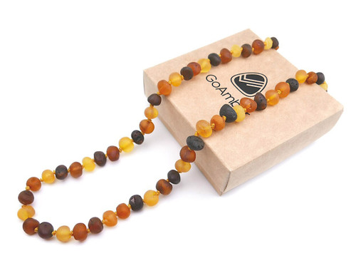 Raw unpolished amber teething necklace 