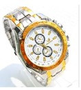 Luxury Brand Orlando Watches Men Gold Watches Stainless Steel Quartz Wristwatch- White Dial