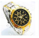 Luxury Brand Orlando Watches Men Gold Watches Stainless Steel Quartz Wristwatch- Black Dial