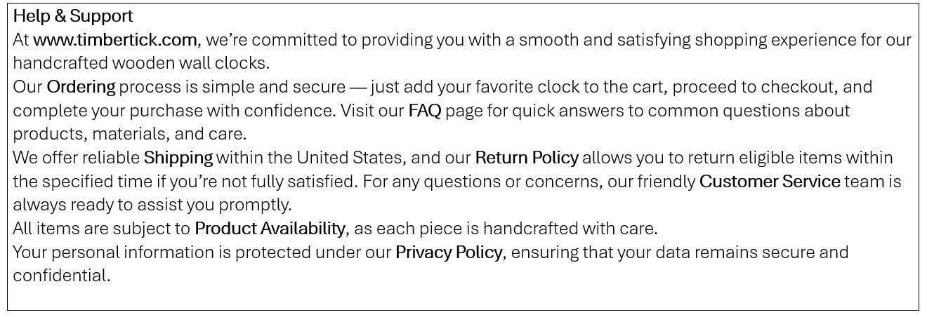 help and support text