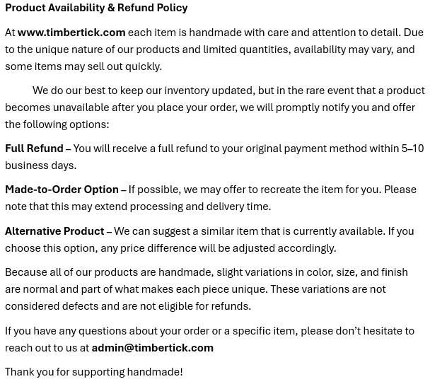 product availability text
