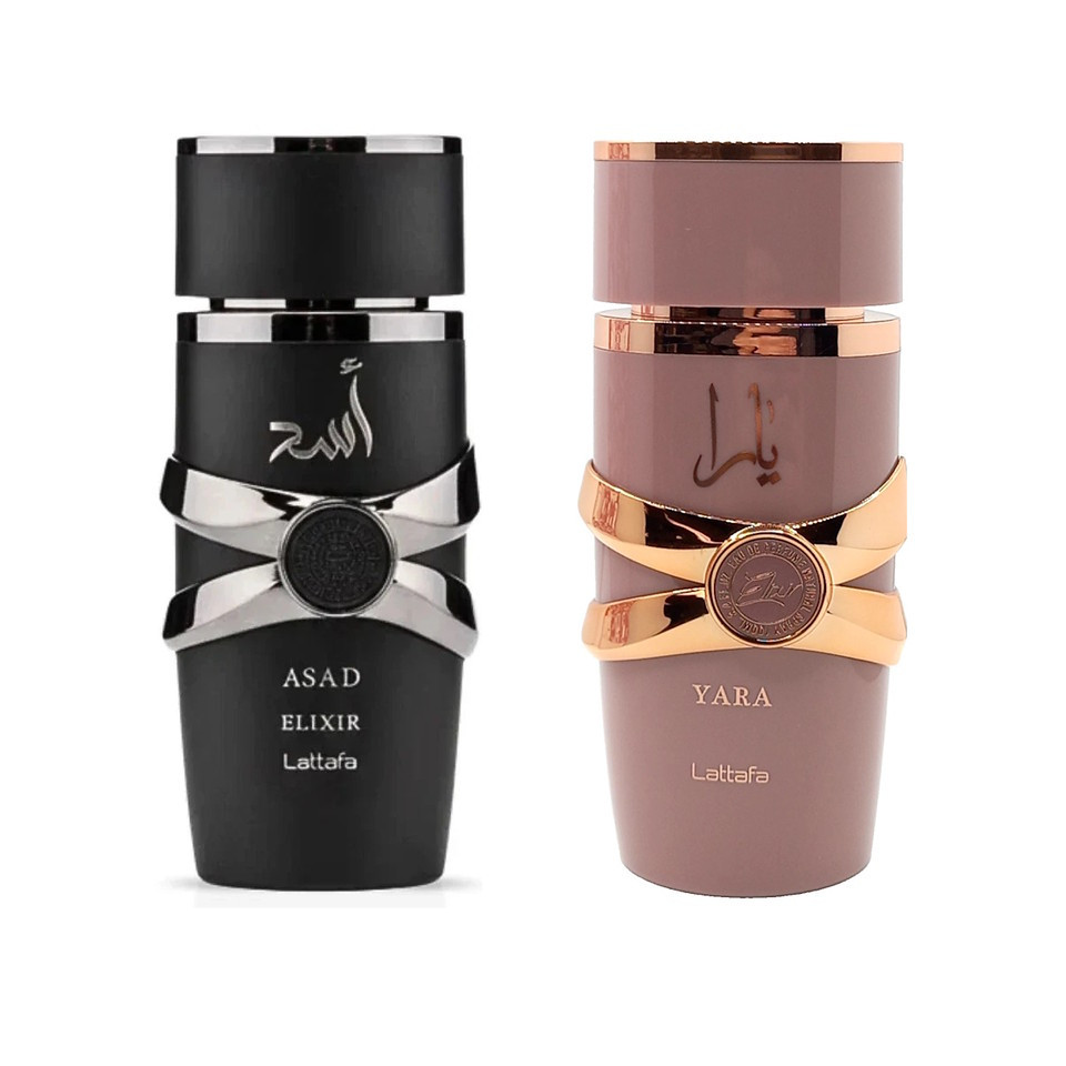 Lattafa Asad and Yara Elixir EDP 3.4 oz / 100 ml 2 Pcs Combo For