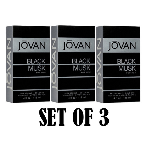 Jovan Black Musk For Men 3.0 oz Cologne Spray New In Box (SET OF 3)