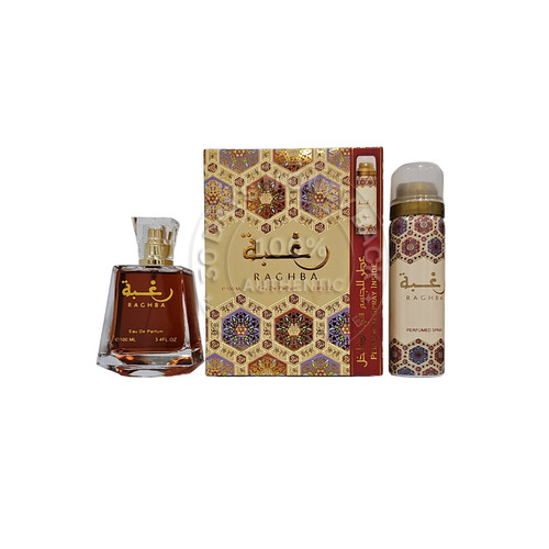 Raghba By Lattafa 3.4 oz / 100 ml EDP Unisex Spray {Includes 1.6 oz Deodorant}