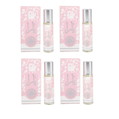 Lattafa Yara Roll On Parfum Oil 0.34 oz / 10 ml For Women (Pack of 4)