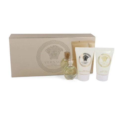 Versace Eros Pour Femme Eau De Parfum 3pc Miniature Gift Set For Women