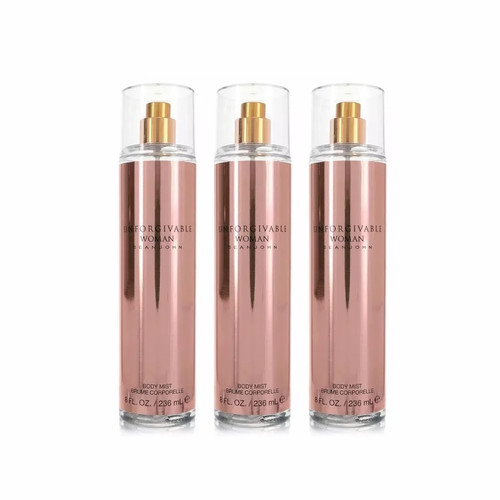 Sean John Unforgivable Body Mist 8.0 oz / 236 ml For Women (Pack of 3)