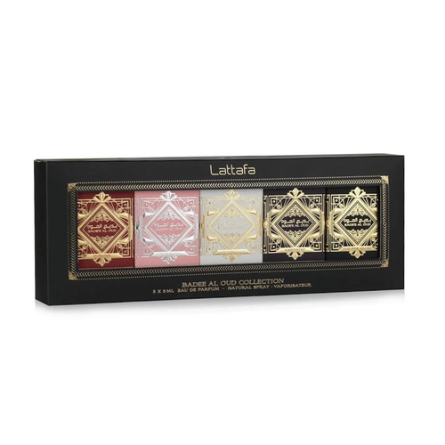 Lattafa BADEE AL OUD Collection Unisex 5 Piece Eau De Parfum 5 ml Gift Set Lattafa BADEE AL OUD Collection Unisex 5 Piece Eau De Parfum 5 ml Gift Set