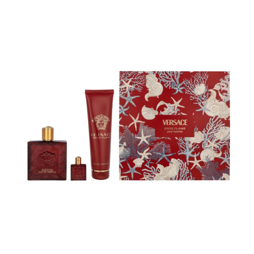 Versace Eros Flame Pour Homme 3-Piece Eau De Parfum Gift Set for Men