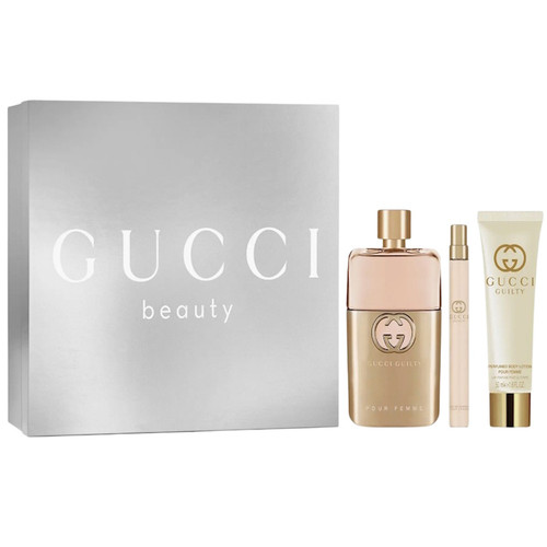 Gucci Guilty Women 3PC Gift Set 3.0 oz EDP Spray & 0.33oz Trav Spray & 1.6oz BL