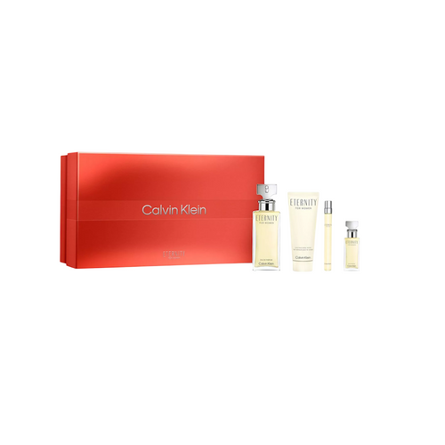 Calvin Klein Eternity Women 4PC Gift Set 100ml EDP + Lotion + Mini + Spray
