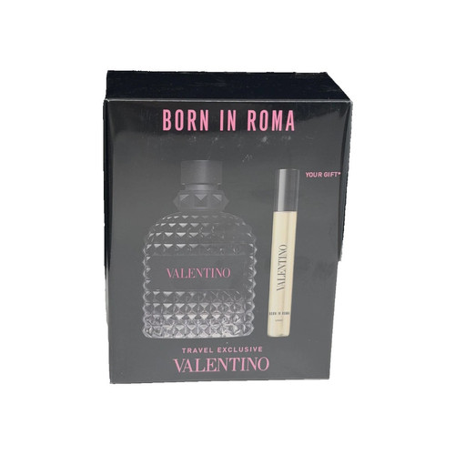 Valentino UOMO Travel Exclusive Born In Roma EDT 3.4 oz + Mini 0.33 oz Set