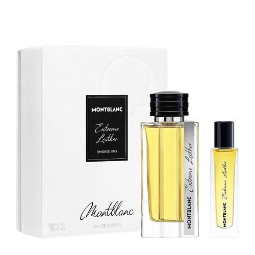 Mont Blanc Extreme Leather Smoked Iris Eau De Parfum Gift Set For Men