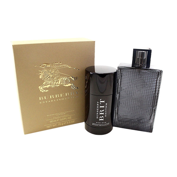 Burberry Brit Rhythm For Him 2 Piece Travel Gift Set For Men