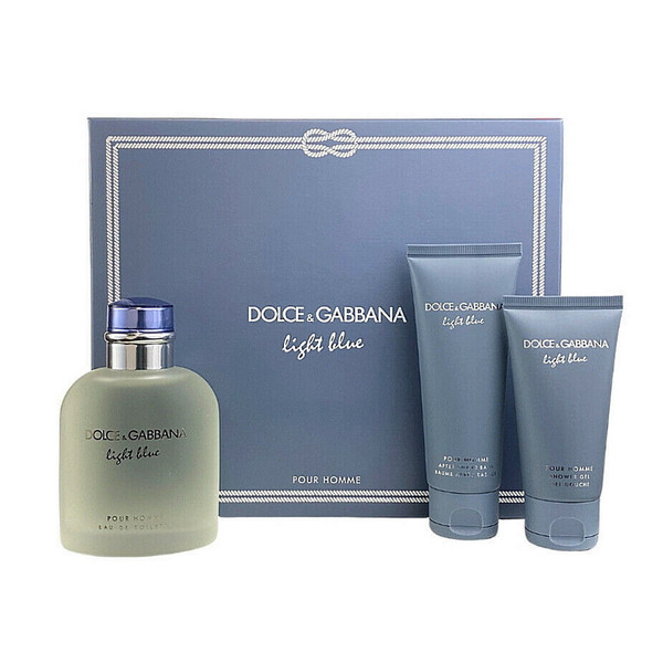 Dolce & Gabbana Light Blue Pour Homme Eau De Toilette 3PCS Gift Set