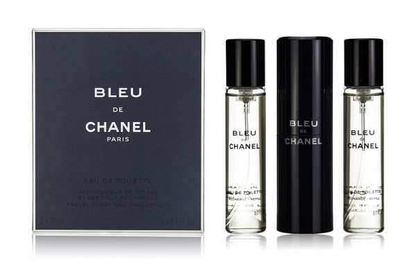 Bleu De Chanel 3*0.7 oz / 3*20 ML By Chanel Eau De Toilette Travel Spray