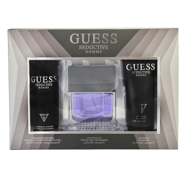 Guess Seductive Homme Eau de Toilette 3PCS Gift Set For Men 