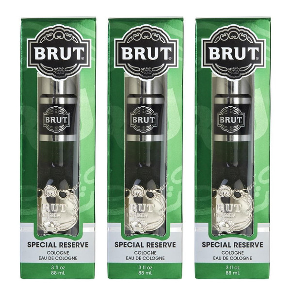 Brut Special Reserve Eau de Cologne 3.0 oz / 88 ml Spray (SET OF 3)