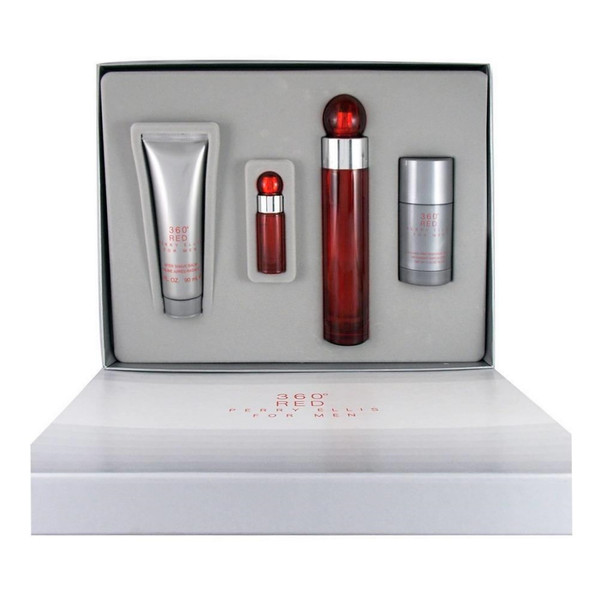 Perry Ellis 360 Red 4PCS Eau de Toilette Set For Men - WITH DEO STICK