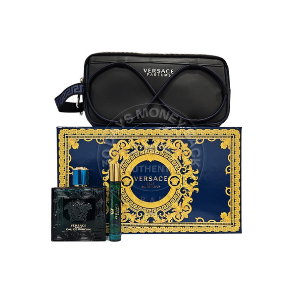 Versace Eros 3PCS Eau de Toilette Gift Set For Men With Bag