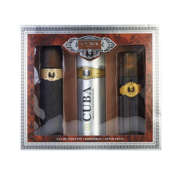 Cuba Gold by Cuba 3 Pc Gift Set For Men