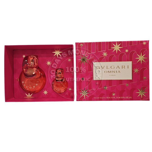 Bvlgari Omnia Coral 2 PCS Gift Set Eau De Toilette Women Spray