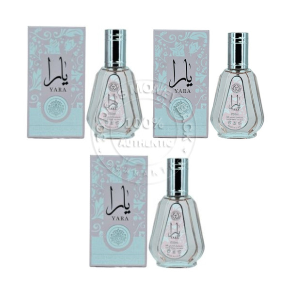 Lattafa Yara Eau De Parfum 1.7 oz / 50 ml Women's Spray (Pack of 3)