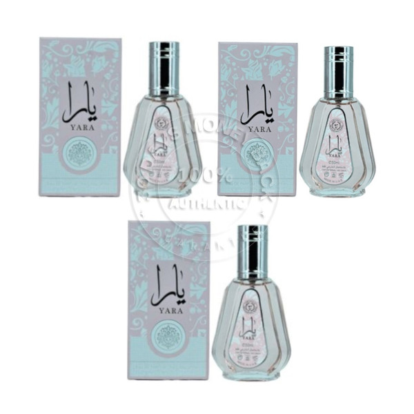 Lattafa Yara Eau De Parfum 1.7 oz / 50 ml Spray Women (Pack of 3)