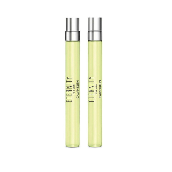 Calvin Klein Eternity EDT 0.33 oz / 10 ml Travel Spray For Men (Pack of 2) 