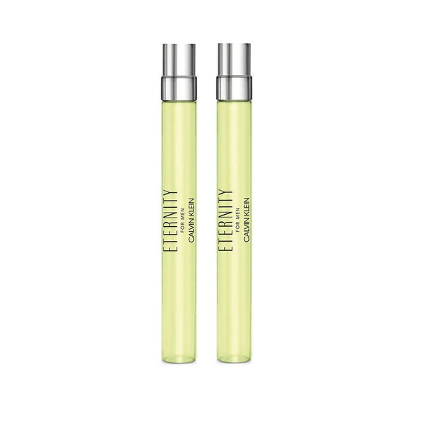 Calvin Klein Eternity EDT 0.33 oz / 10 ml Travel Spray For Men (Pack of 2) 