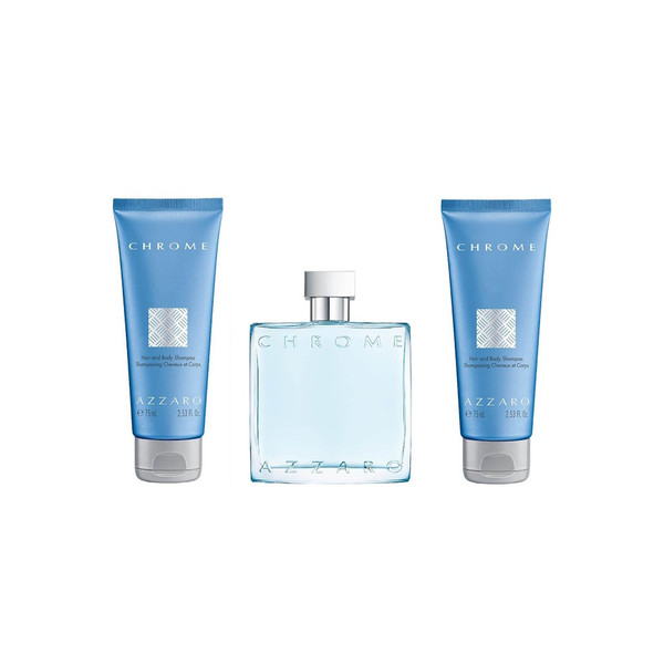 Azzaro Chrome 3 PCS Eau De Toilette Gift Set For Men